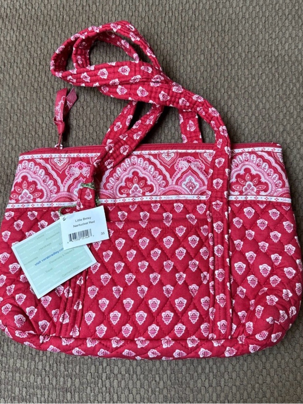 NWT Vintage Vera Bradley Little Betsy Nantucket Red Bag/purse. Discontinued.